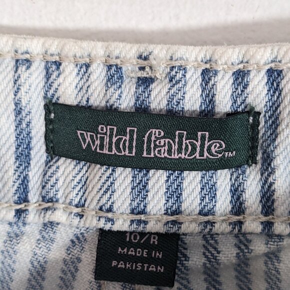 Wild Fable Pants Women 10R Striped Mid-Rise Baggy Cargo 90s Y2K Utility Wide Leg - Picture 8 of 12